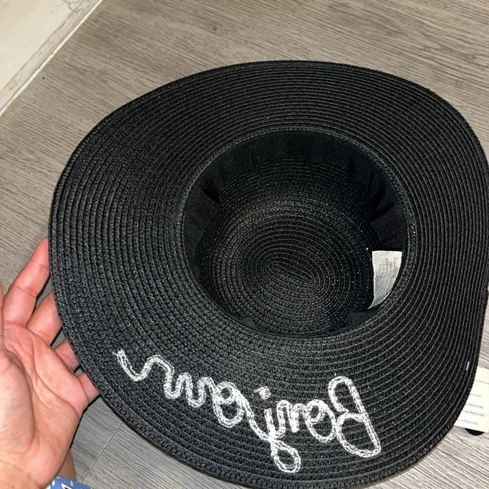 NWT Bonjour black straw hat